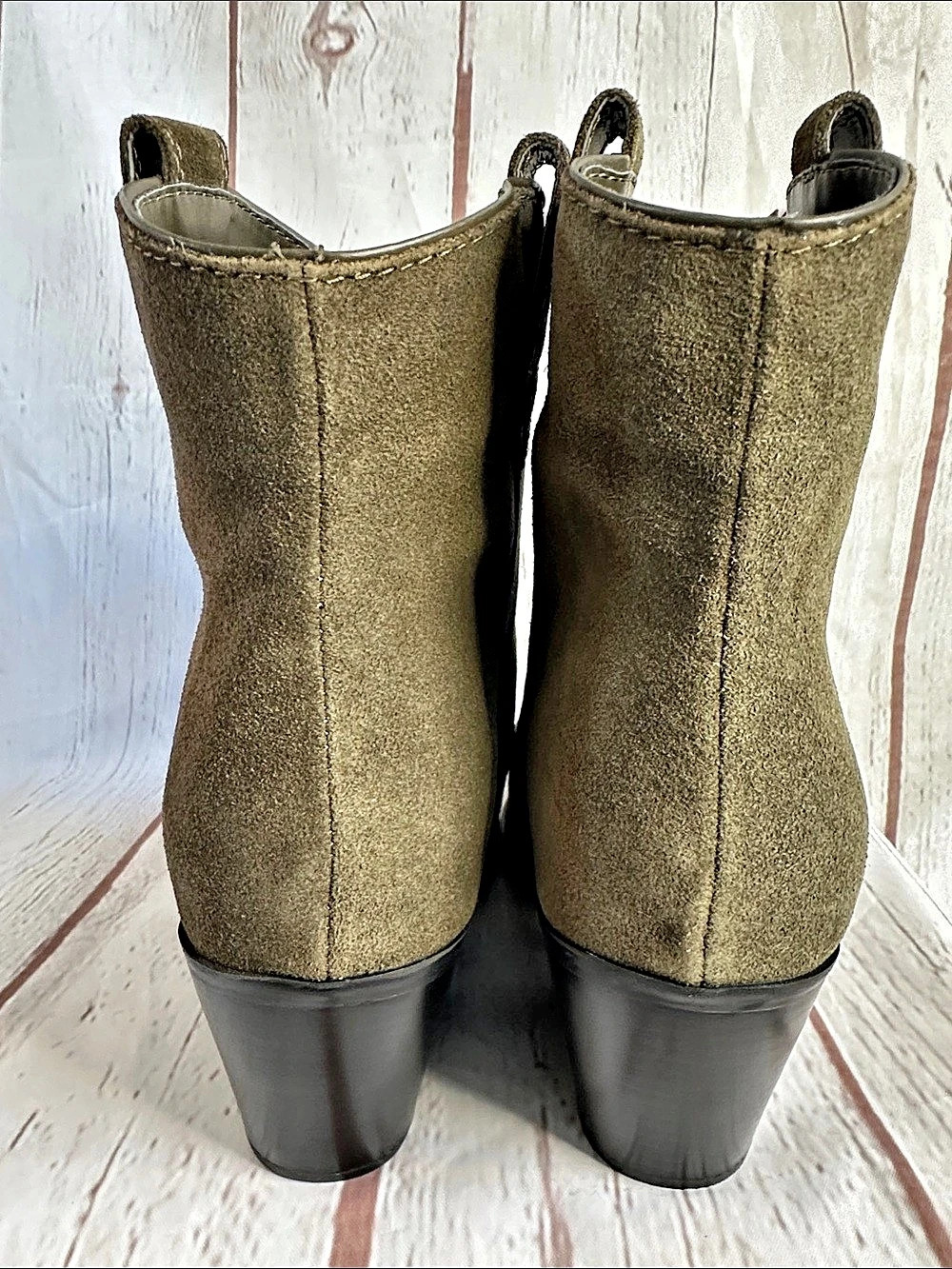 Kenneth Cole Kara NWT Pointed Toe Ankle Boots in Khaki size 7.5 - Picture 6 of 9